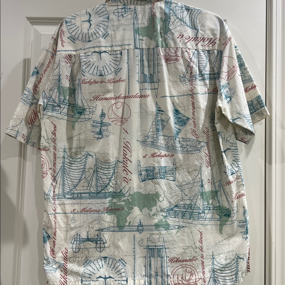 Kahala Aloha Shirt medium nautical Hawaii map - Picture 5 of 5